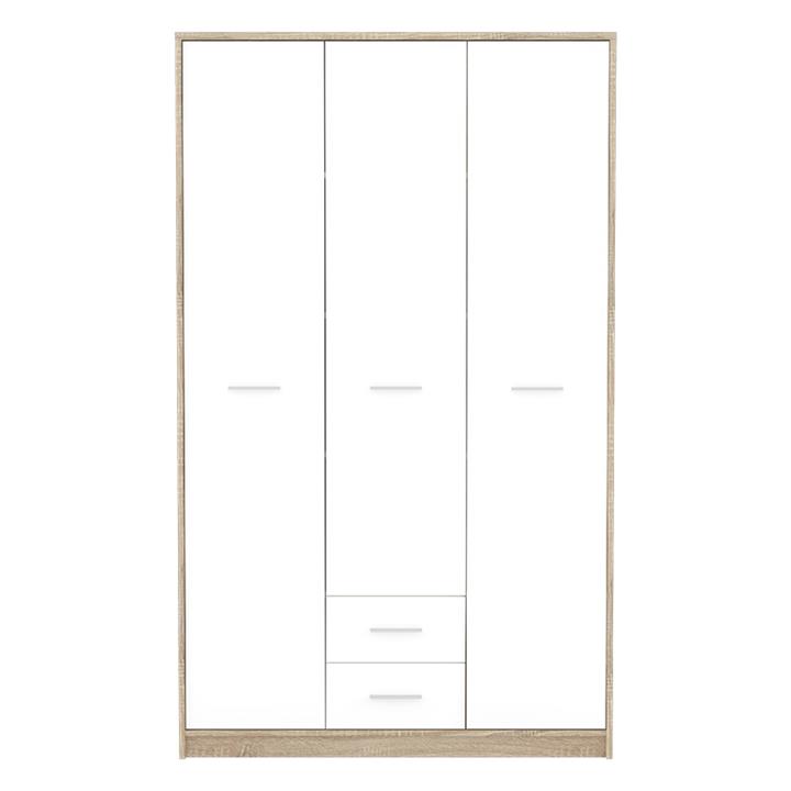 Ντουλάπα ρούχων Serenity pakoworld τρίφυλλη sonoma-λευκό 118.5x54x196.5εκ
