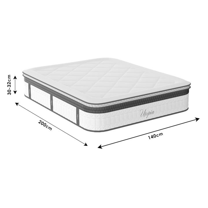 Utopia pakoworld pocket spring mattress with aloe vera top layer 30-32cm 140x200cm