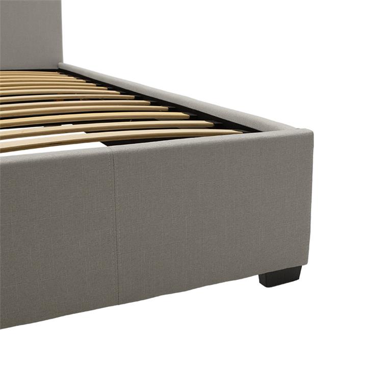 Double bed Norse pakoworld with storage in grey fabric 160x200cm
