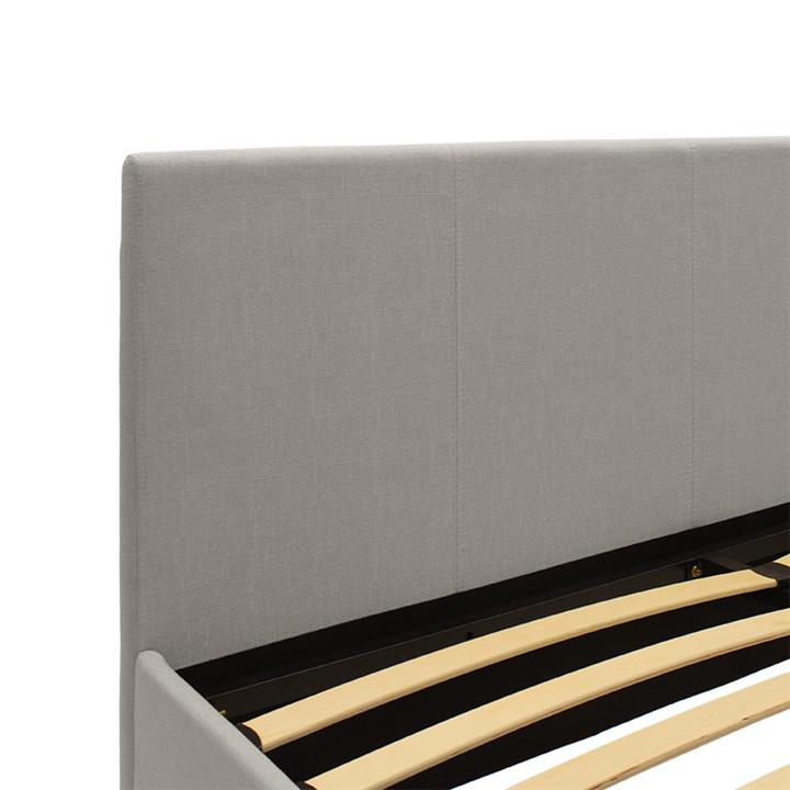 Double bed Norse pakoworld with storage in grey fabric 160x200cm