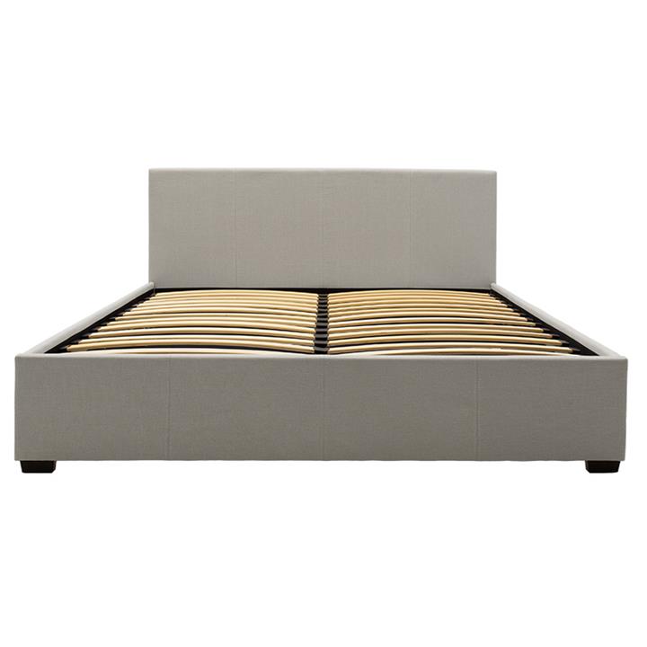 Double bed Norse pakoworld with storage in grey fabric 160x200cm