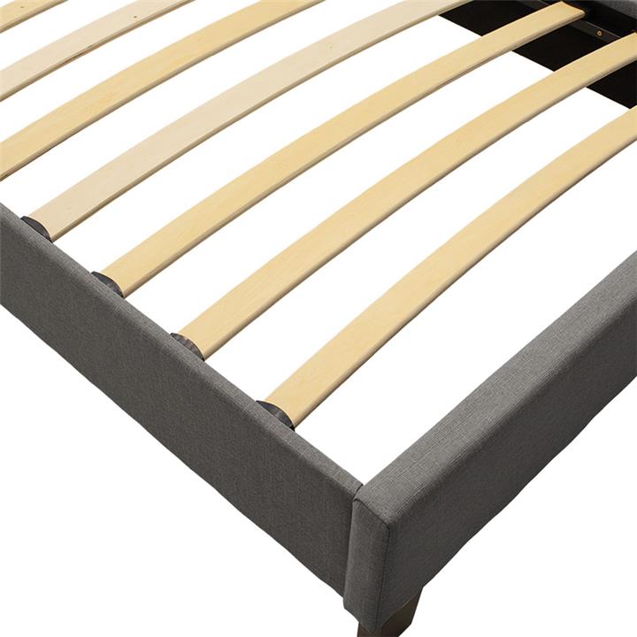 Bed Mago pakoworld in dark grey fabric 100x200cm