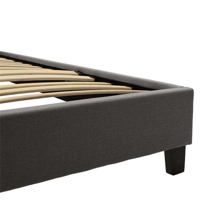 Bed Mago pakoworld in dark grey fabric 100x200cm