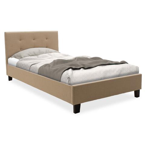 Βed Mago pakoworld in beige fabric 100x200cm