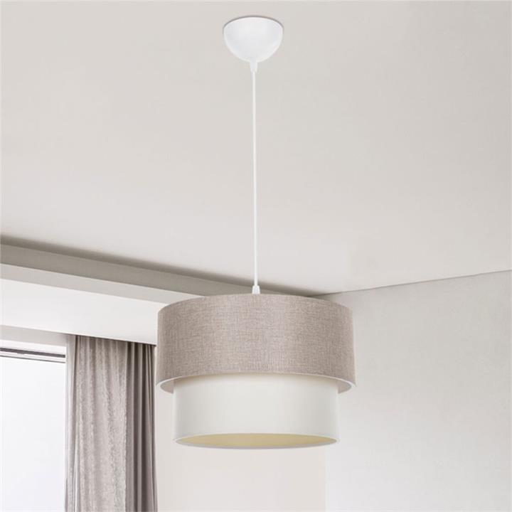 Φωτιστικό οροφής μονόφωτο PWL-1194 pakoworld Ε27 μπεζ Φ30x72εκ