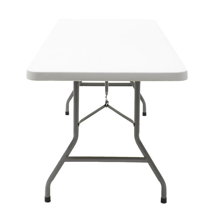 Commercial folding camping table Aprilia pakoworld in colour white granite 183x76x74cm