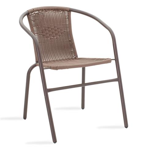 Obbi pakoworld garden armchair metal-pe in brown color