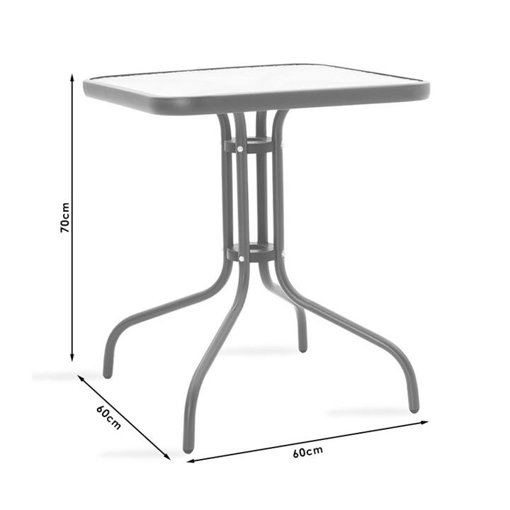Obbi-Watson garden dining set 3pcs pakoworld metal-pe brown