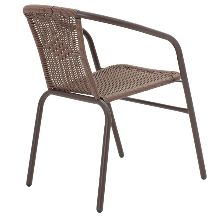 Obbi-Watson garden dining set 3pcs pakoworld metal-pe brown