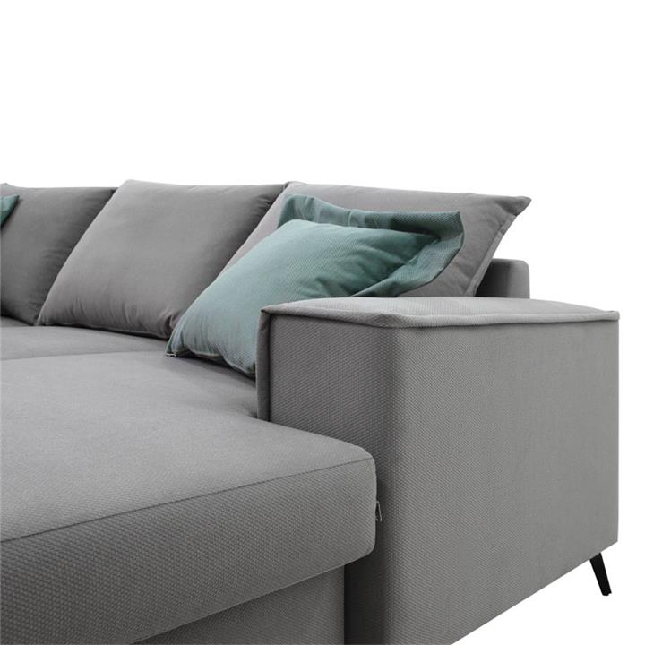 Corner sofa Fabulous pakoworld reversible charcoal-cypress fabric 240x165x95cm