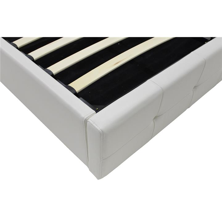Double bed Roi pakoworld PU with storage space in white matte 160x200