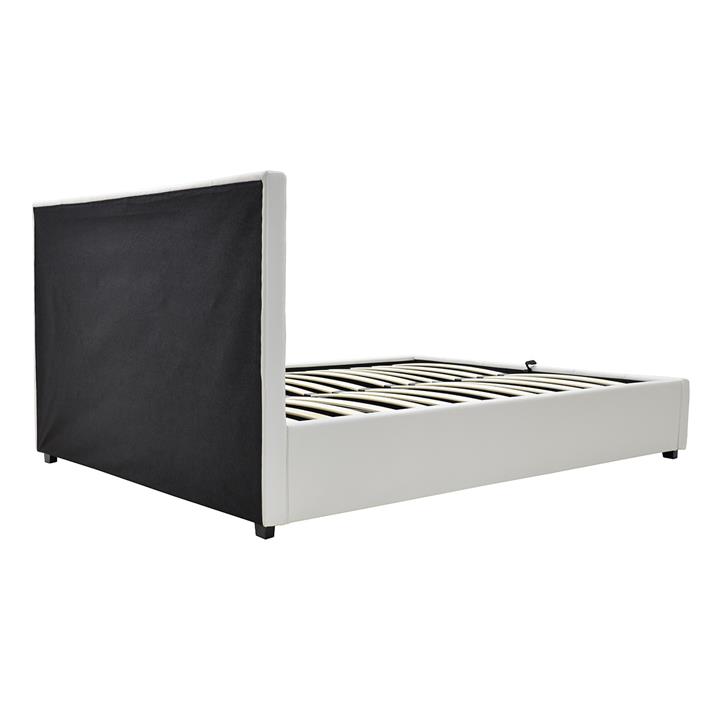 Double bed Roi pakoworld PU with storage space in white matte 160x200