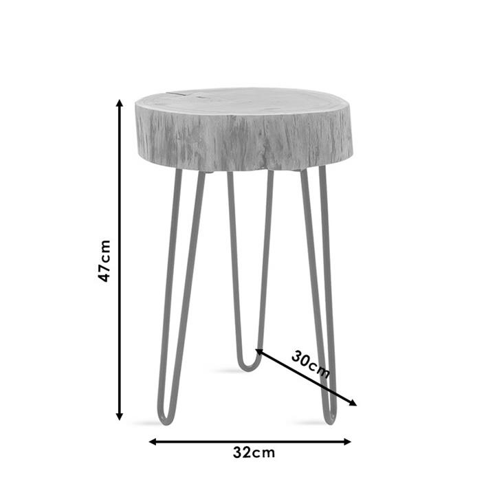 Side table Tripp pakoworld solid wood table 6.5-7cm walnut-legs black 32x30x47cm