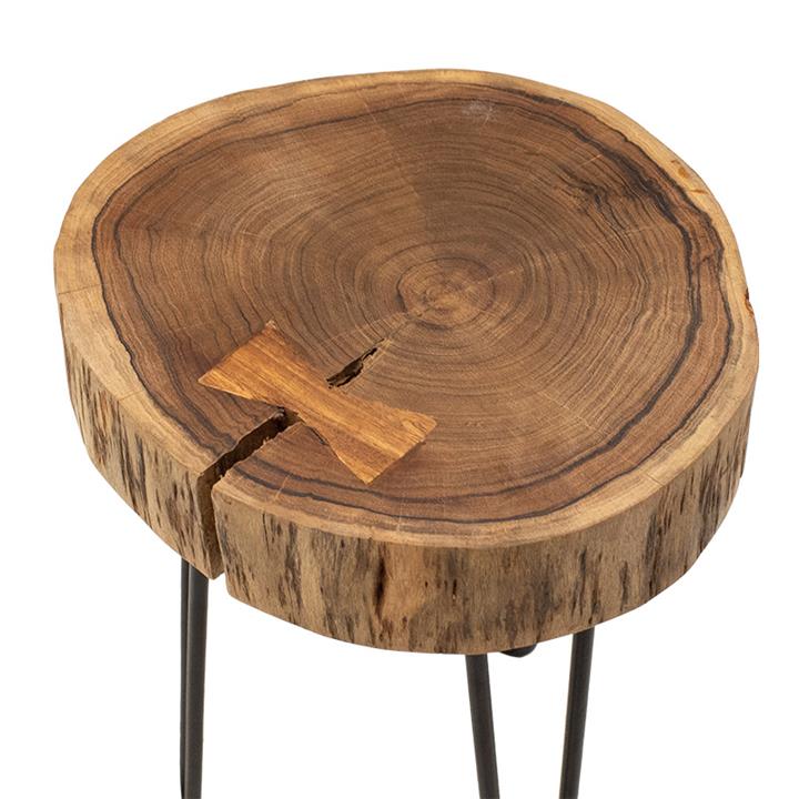 Side table Tripp pakoworld solid wood table 6.5-7cm walnut-legs black 32x30x47cm