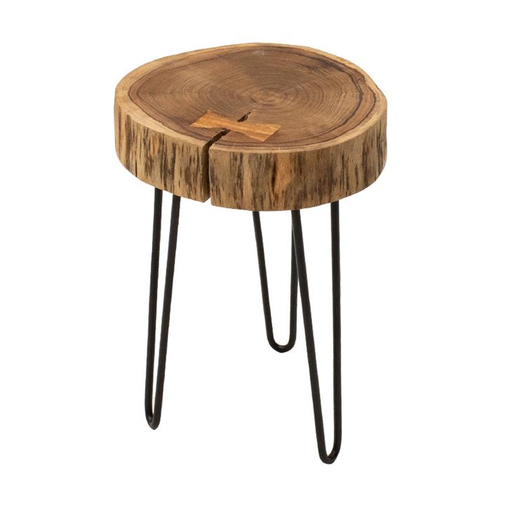 Side table Tripp pakoworld solid wood table 6.5-7cm walnut-legs black 32x30x47cm
