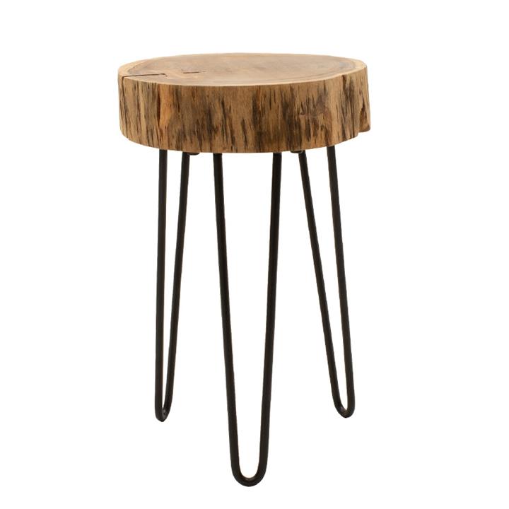 Side table Tripp pakoworld solid wood table 6.5-7cm walnut-legs black 32x30x47cm