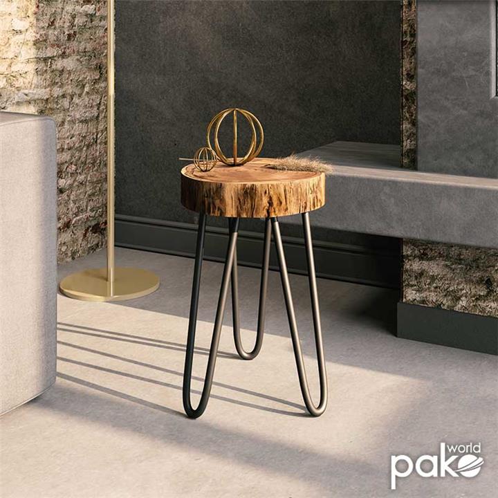Side table Tripp pakoworld solid wood table 6.5-7cm walnut-legs black 32x30x47cm