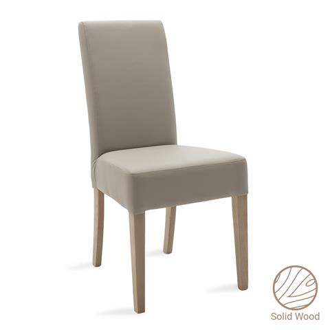 Chair Ditta pakoworld with grey pu - wooden legs sonoma