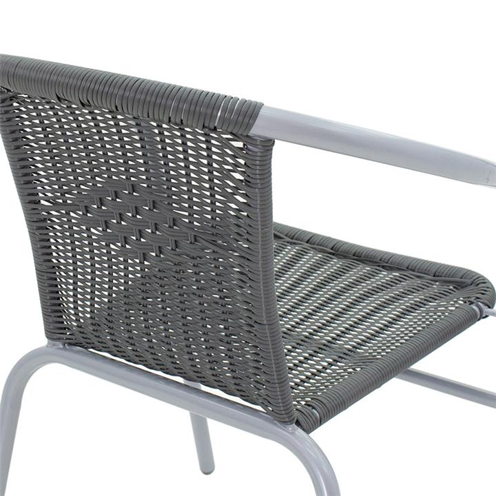 Obbi pakoworld garden armchair metal-pe in gray color