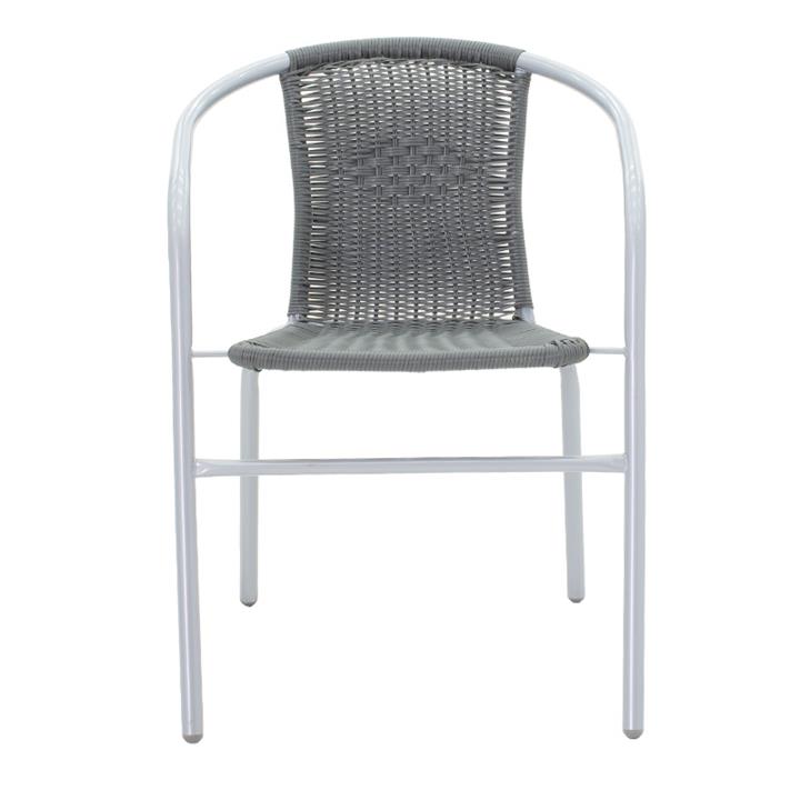 Obbi pakoworld garden armchair metal-pe in gray color
