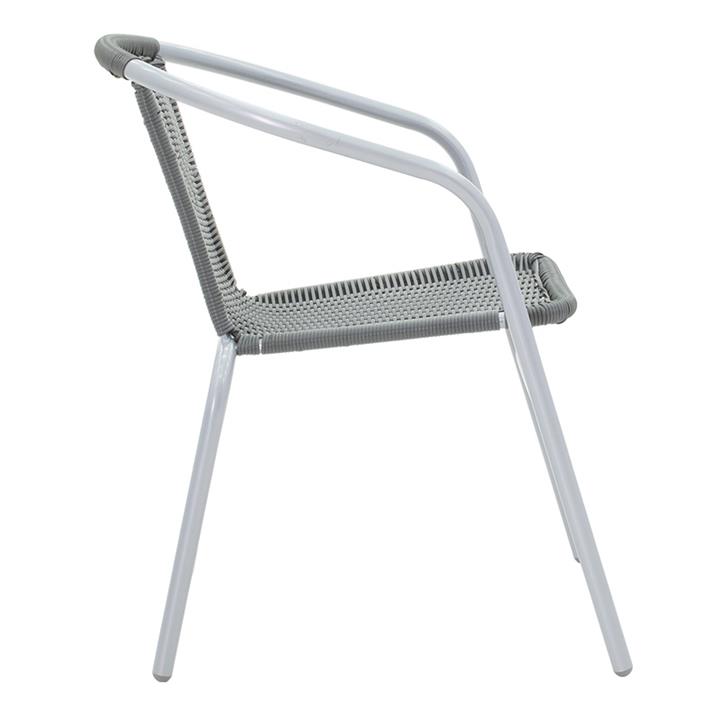 Obbi pakoworld garden armchair metal-pe in gray color