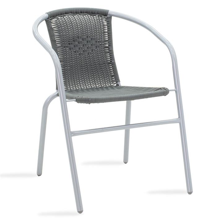Obbi pakoworld garden armchair metal-pe in gray color