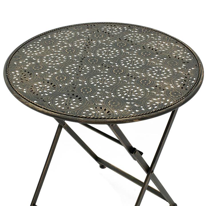 Drill pakoworld garden dining set 3pcs in copper antique color metal