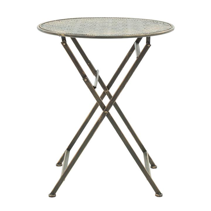 Drill pakoworld garden dining set 3pcs in copper antique color metal