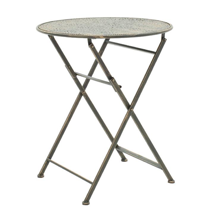 Drill pakoworld garden dining set 3pcs in copper antique color metal