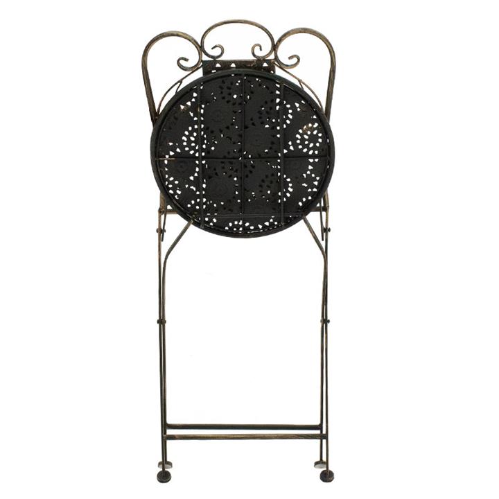 Drill pakoworld garden dining set 3pcs in copper antique color metal