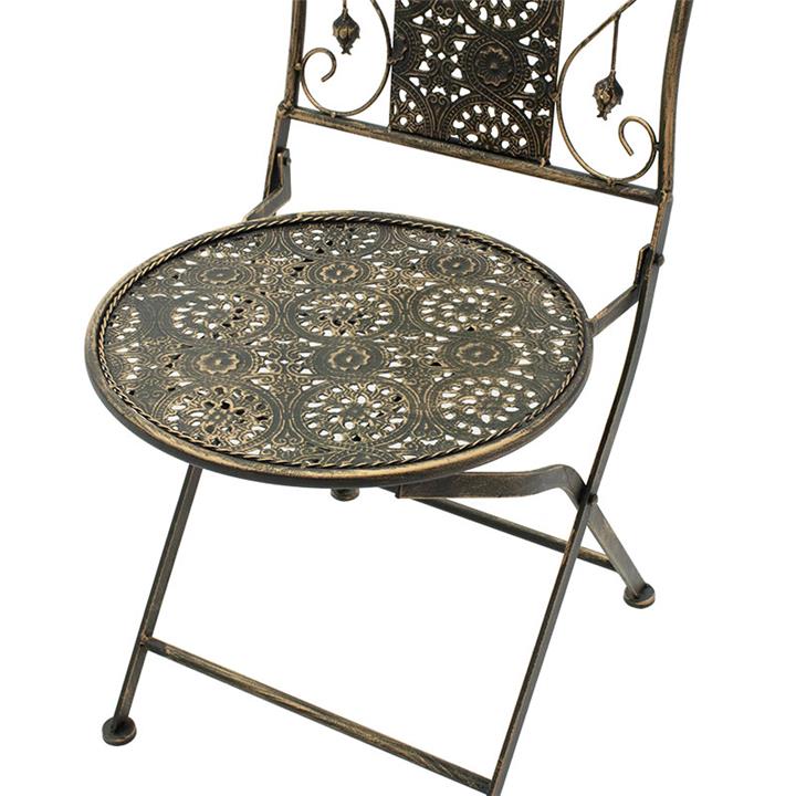 Drill pakoworld garden dining set 3pcs in copper antique color metal
