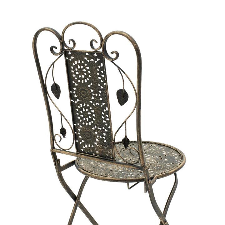 Drill pakoworld garden dining set 3pcs in copper antique color metal