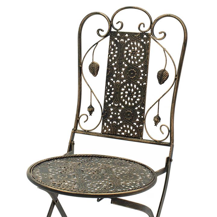 Drill pakoworld garden dining set 3pcs in copper antique color metal