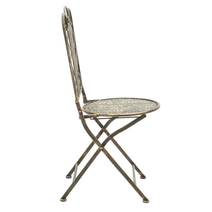 Drill pakoworld garden dining set 3pcs in copper antique color metal