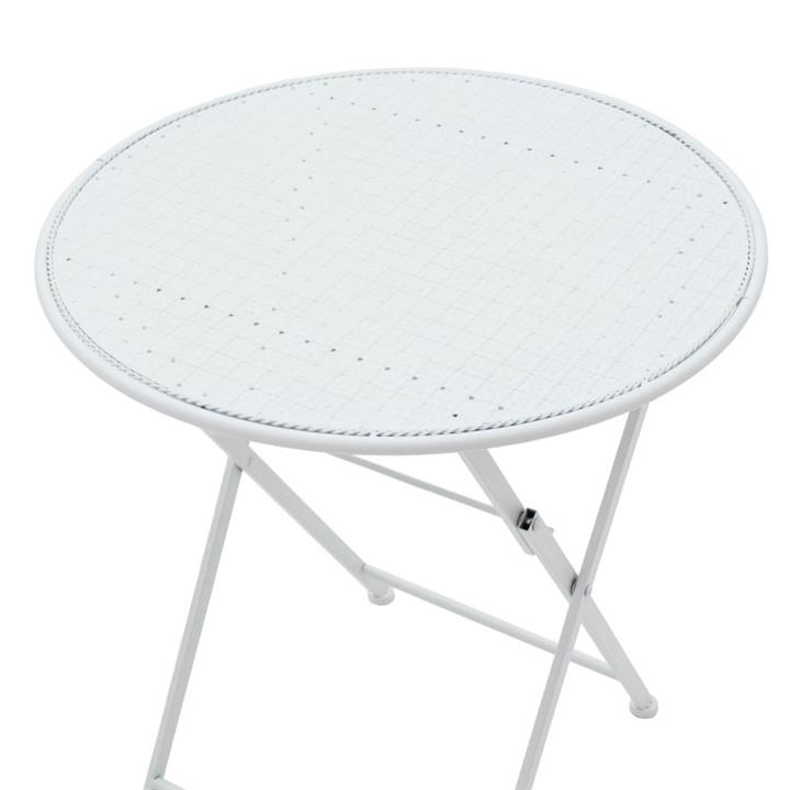 Garden dining set 3pcs Walen pakoworld white metal