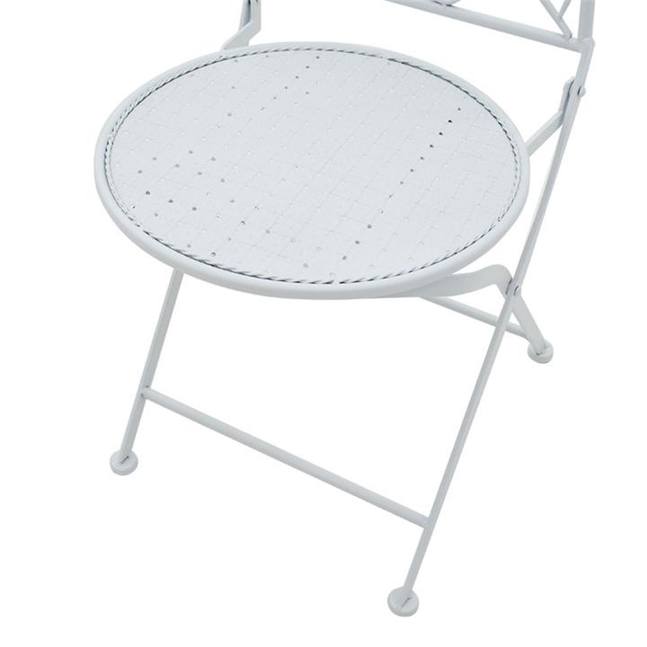 Garden dining set 3pcs Walen pakoworld white metal