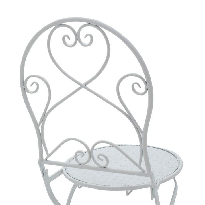 Garden dining set 3pcs Walen pakoworld white metal