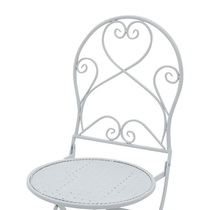 Garden dining set 3pcs Walen pakoworld white metal