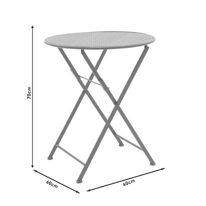 Garden dining set 3pcs Walen pakoworld black metal