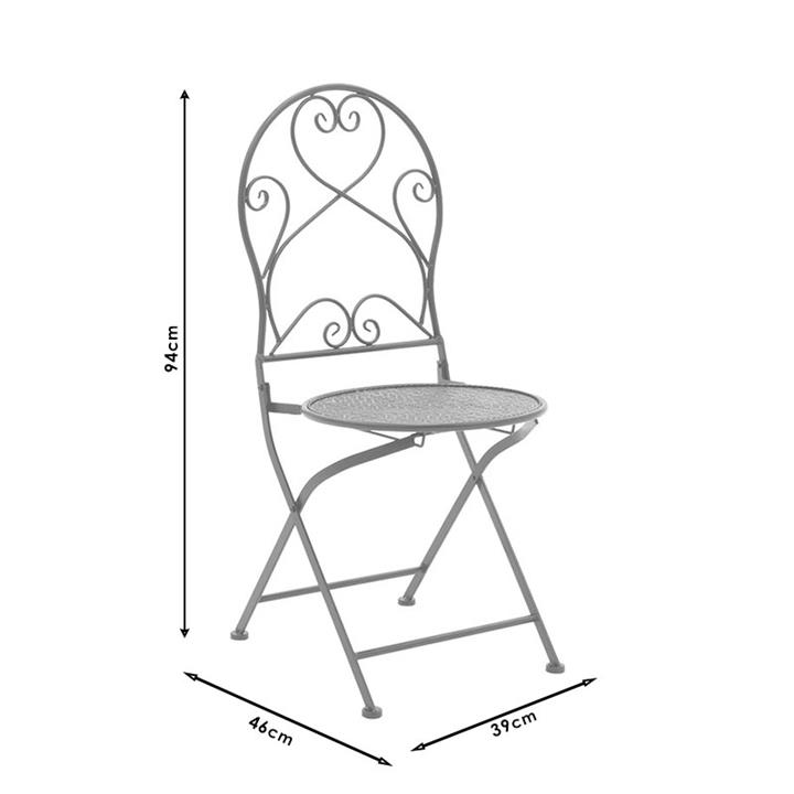 Garden dining set 3pcs Walen pakoworld black metal