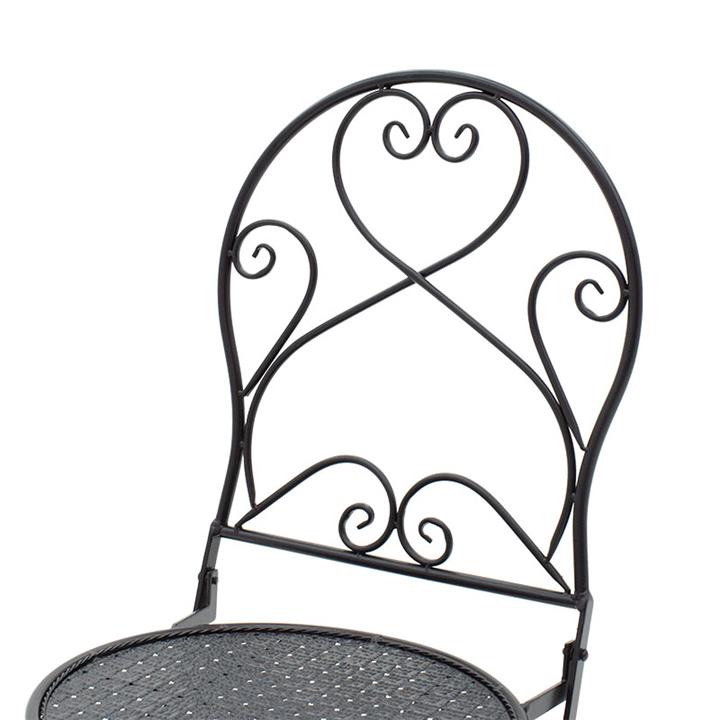 Garden dining set 3pcs Walen pakoworld black metal