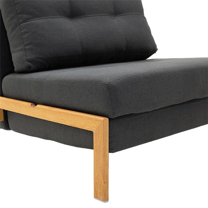 Armchair-bed Fancy pakoworld fabric in anthracite color 96x92x70cm
