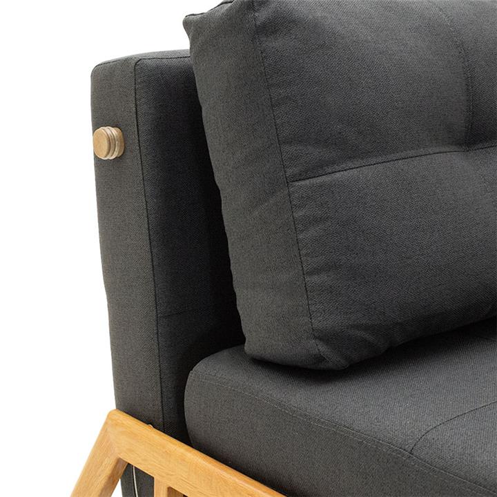 Armchair-bed Fancy pakoworld fabric in anthracite color 96x92x70cm