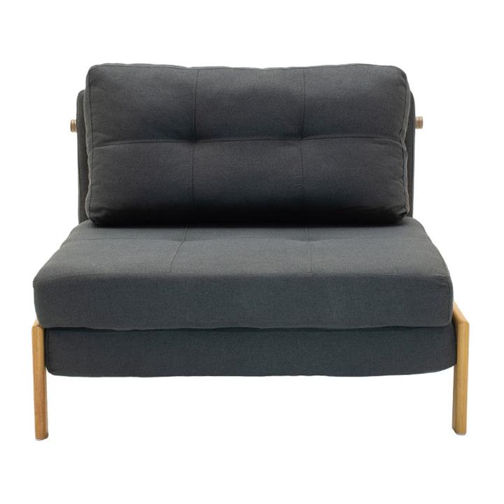 Armchair-bed Fancy pakoworld fabric in anthracite color 96x92x70cm