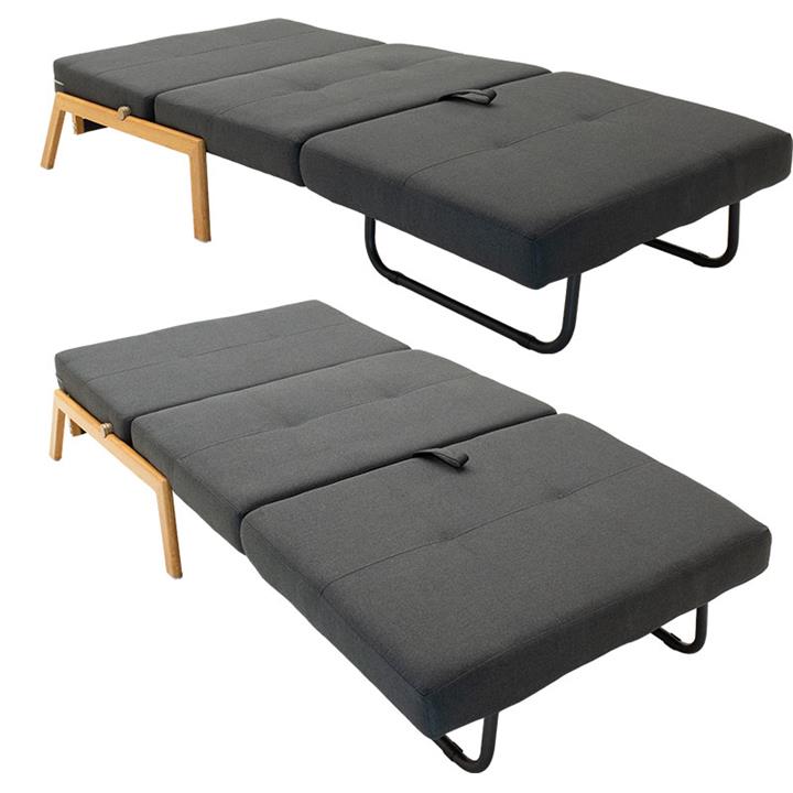 Armchair-bed Fancy pakoworld fabric in anthracite color 96x92x70cm