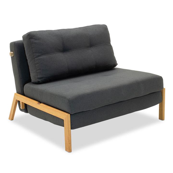 Armchair-bed Fancy pakoworld fabric in anthracite color 96x92x70cm