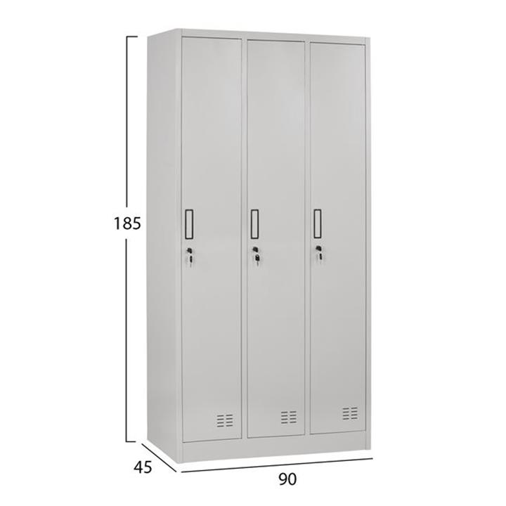 Metallic Wear with 3 Cabinets & Locker HM5634 90x45x185cm