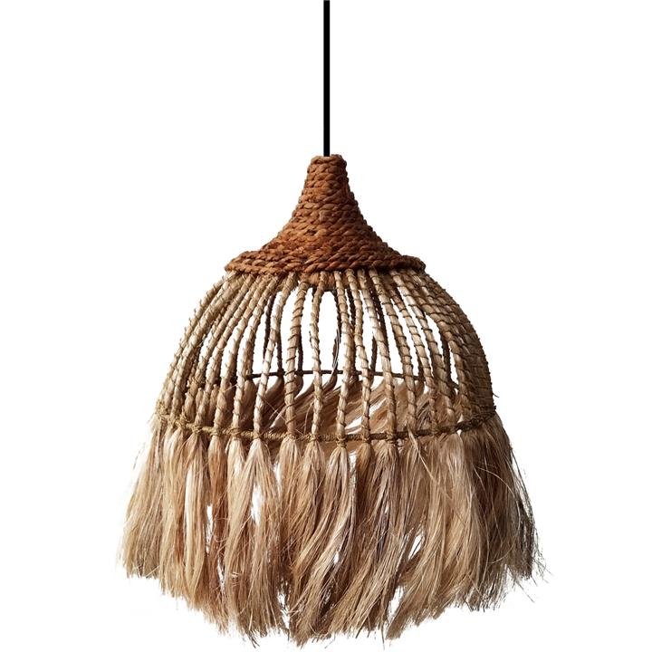 CEILING PENDANT WITH ABACA FIBERS CAP NATURAL COLOR 50x50x63Hcm.HM7752