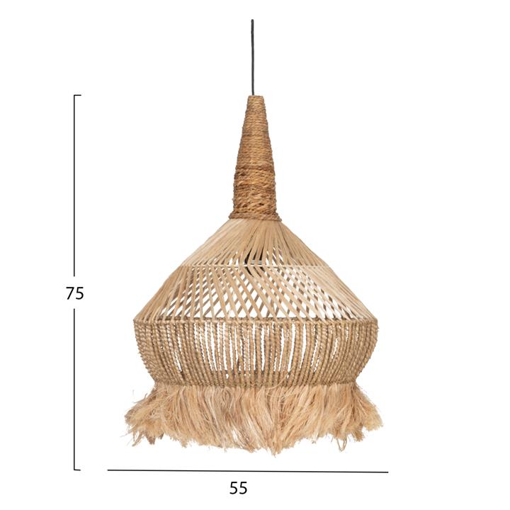 CEILING PENDANT MADE OF ABACA AND BANANA FIBERS NATURAL COLOR 55x55x75Hcm.HM7774