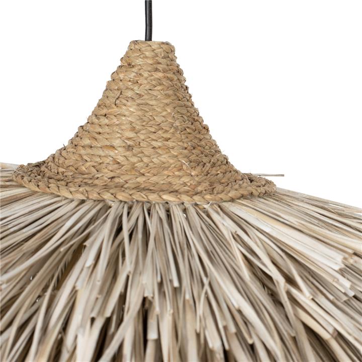 CEILING PENDANT ROUND CAP PANDAN FIBERS IN WHITEWASH 65x65x55Hcm.HM7773